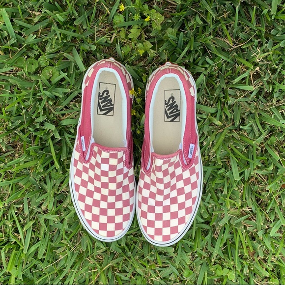 Vans Shoes - Burgundy deep red and white Vans size 10 women’s
